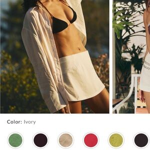 Free People Ivory Mini Skirt